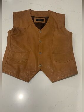 Leather Cult Leather Biker Men’s Vest Size M